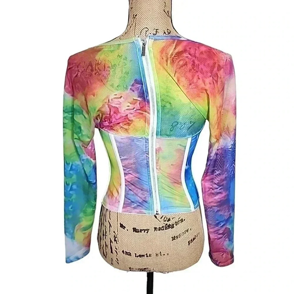 💥 Select $5 Vibes – Don’t Sleep! Akira  Coreset rainbow Sheer shirt. Size small - Picture 8 of 8